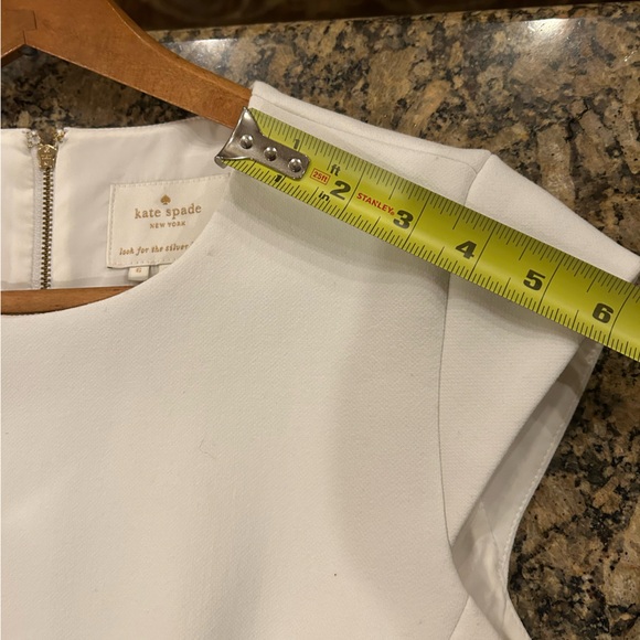 Kate Spade Stretch Crepe Bow Dress Size 6 White with Black Bow - Picture 15 of 16